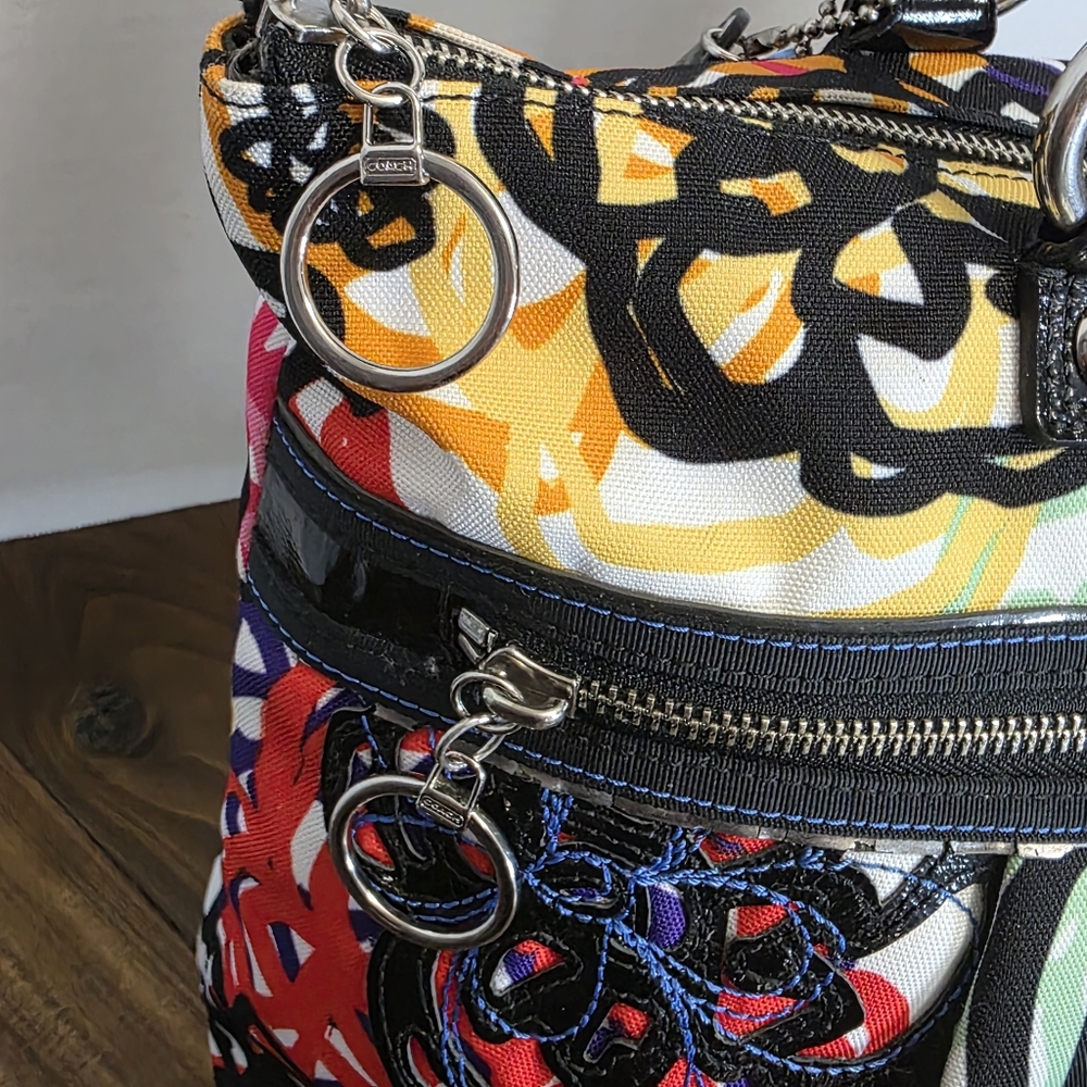 COACH Poppy Blossom Glam Mulit Color Tote Bag - Picture 9 of 14